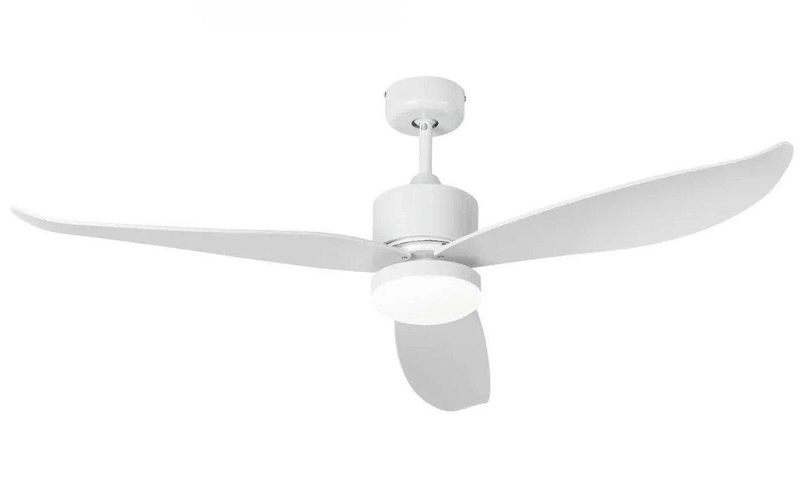 Ventilador de techo Jata JVTE4231, 132 cm, motor DC, luz LED, 6V, 40W, blanco